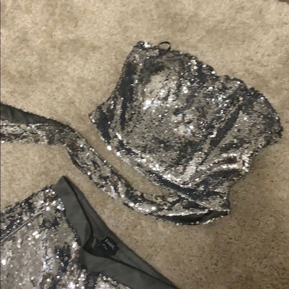 Bebe Sequence pants suit tube top with tie - Picture 4 of 8